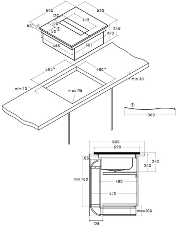 Индукционная варочная панель со встроенной вытяжкой VHH6472B Индукционная варочная панель со встроенной вытяжкой VHH6472B