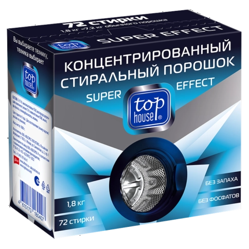 Концентрированный стиральный порошок TOP HOUSE Super effect 1.8 кг (180407)